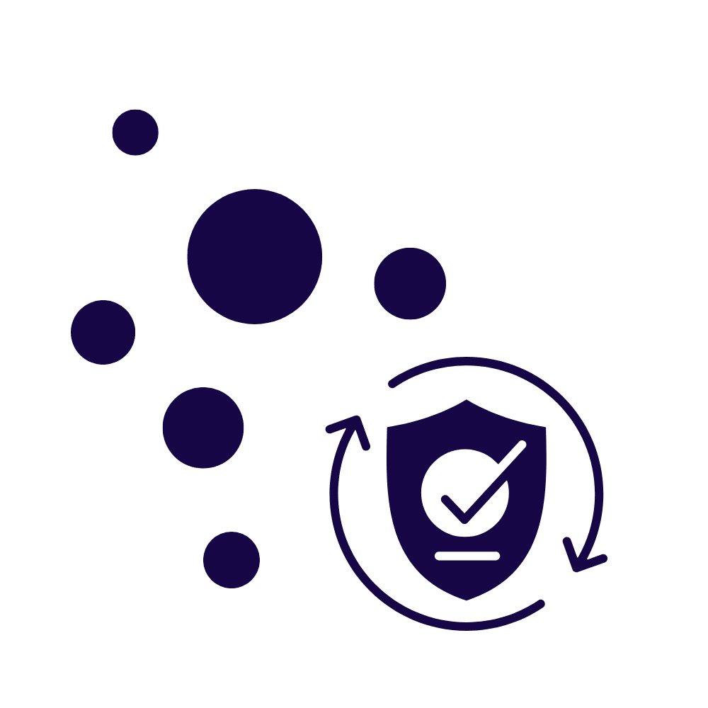 Fraud compliance shield for gaming with tick and symbols